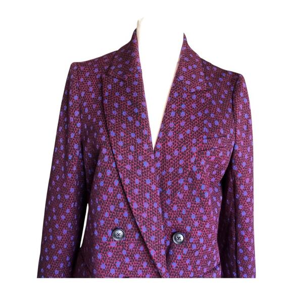DVF Diane von Furstenberg NWT Bien Graphic Print Double Breasted Blazer Size 6 - Picture 3 of 16